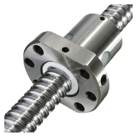 Workhorse Linear Motion Guide With Ball Screw SFU1605 SFS SFK Series For CNC Machines And Automation Includes Support BKBF10 12 15 17 20 close-up of steel ball screw