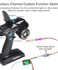 X6FG Built-In Gyro 6-Channel 2.4GHz RC Receiver transmitter with auxiliary channel display for RC control settings