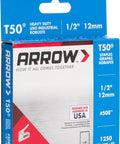 Badass T50 Heavy Duty Staples Featuring 1/2 Inch Legs And 3/8 Inch Crowns For Upholstery Construction Furniture Repairs And Crafts 1250 Pack in box.