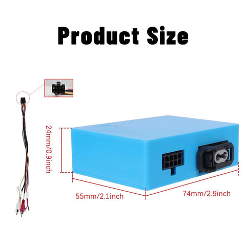 Lexxson optic fiber car decoder box, blue plastic enclosure with wiring harness and multi-pin connector