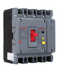 Top Shelf 80 Amp Leakage Circuit Breaker With Hardened Plastic Housing For Rock Solid Panel Wiring And Lightning Fast Trip Response, grey, 100A, rear view.