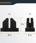 4 Pack Parallel Clamp Blocks For Cabinet Doors And Frames Pro Grade Woodworking Clamping Aids That Fit Most Standard Parallel Clamps Also Wall Mountable Storage For Quick Access And Organization, dimensions view, polyamide blocks, 4 5/8 x 3 1/2 x 2 3/8 in