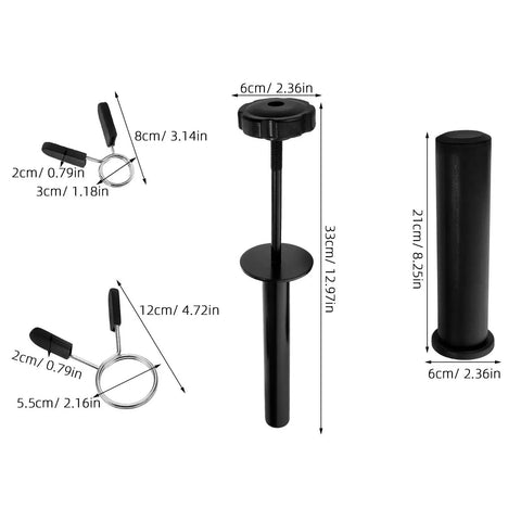 Portable Black Carbon Steel Weight Loading Pin For Gym Equipment dimensions and components shown