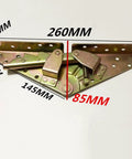 Folding Bed Lift Hinge With 3 Position Angle Mechanism Self Locking Lazy Sofa Support, dimensions labeled in mm
