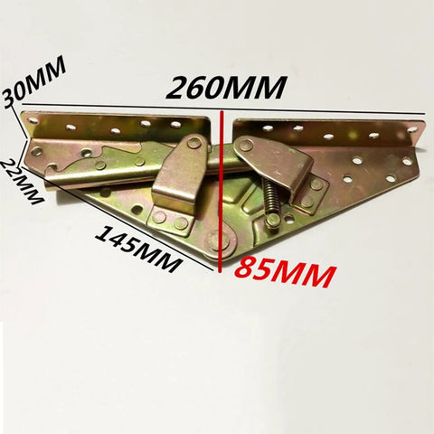 Folding Bed Lift Hinge With 3 Position Angle Mechanism Self Locking Lazy Sofa Support, dimensions labeled in mm