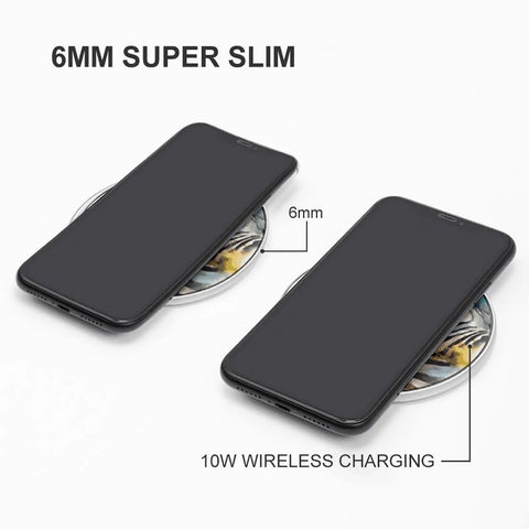 Cute Zebra Watercolor Wireless Charger 10W Fast Charging Pad Slim Portable Charging Station For Phone