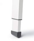 Momentum Shower Chair For Adults, close-up of adjustable height leg with stable non slip foot grip in gray.