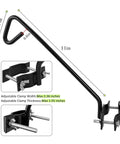 11 Inch Heavy Duty Fence Deck Hook Rail Hanging Mounting Kit For Bird Feeders Planters Suet Baskets Lanterns No Fuss Setup On Balcony Porch Railing Fence Outdoor, showing black metal hook with adjustable clamps.