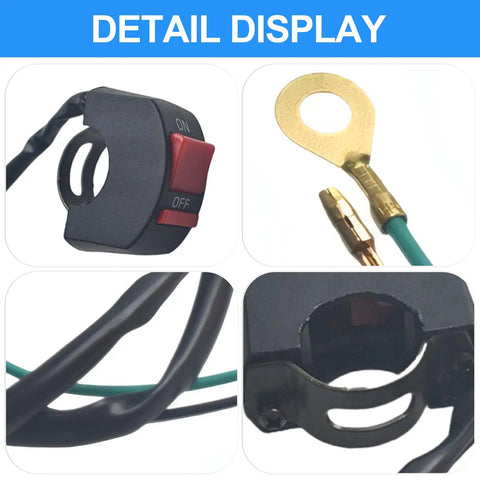 Detail display of Kill Switch End Stop Part For Coleman CT200U Trail200 Trail Mini Bike 196cc, showing on-off switch and wiring.