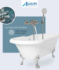 Brushed Nickel Tub Filler With Wall Mount And Handheld Sprayer, 6 Inch Center, Single Handle Shower Mixer Faucet and bathtub