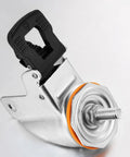 Close-up of a single Rugged PU Swivel Caster with Brake, showing the industrial plate and double ball bearings for smooth mobility.