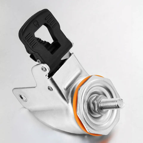 Close-up of a single Rugged PU Swivel Caster with Brake, showing the industrial plate and double ball bearings for smooth mobility.