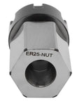 Hex Collet Chuck For CNC Lathe Tool Holder With Quick Clamp ER25 Size Carbon Steel end view showing hexagonal design