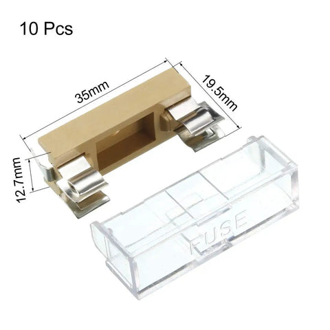Pack Of 10 6 X 30mm PCB Fuse Panel Mount Holders With Dual Terminals 250V 10A Durable Plastic And Metal Construction For Automotive And Electrical Projects Fuses Not Included