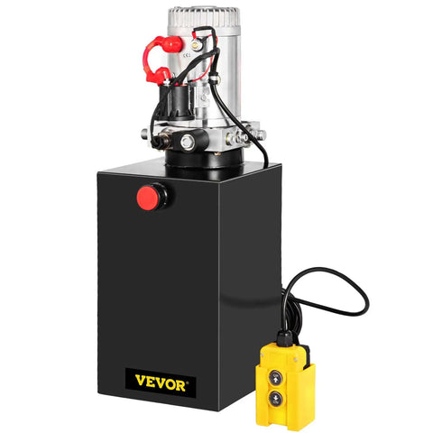 Single Acting 12V DC Hydraulic Pump Power Unit For Dump Trailer, 3.75 Gallon Capacity, Steel Construction, Fast Start, Built Tough Power Pack