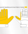 Diagram of Needle Puncture Proof Garden Gloves With Thorn Guard For Garden Work And Animal Handling, Level 3 Needlestick Resistant features.