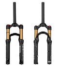 Front view of Beefy 20 Or 24 Inch Mountain Bike Suspension Air Fork With 28.6mm Steerer, 220mm Length, and 9mm Disc Brake Version