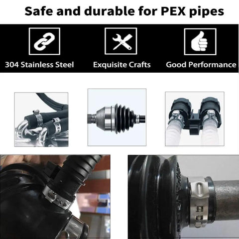 Durable Half Inch PEX Cinch Clamps Rings Made From 304 Stainless Steel Crimp Rings demonstrating safety and performance for PEX pipes