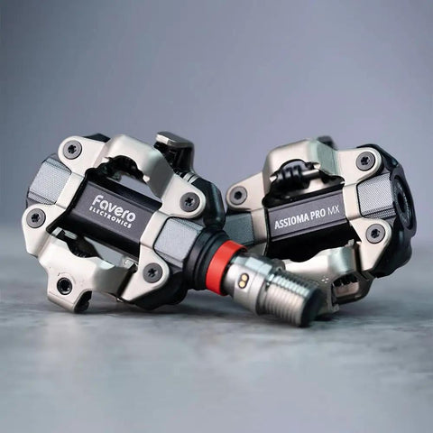 MX 2 Dual Sensing Ride Ready Pedal Power Meter For MTB And Gravel, Pedal Based Power Meter With SPD Compatibility shown angled