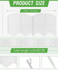Diagram showing size of the Twenty Pcs Garden Edging Border Kit With 20 Stakes For Lawn And Flower Bed White 20 Ft Landscaping Border