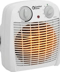 Front view of Dual Watt Personal Heater with 750 and 1500 Watts, showcasing the fan forced heating grill and control knobs.