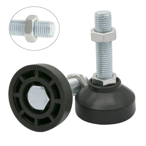 Adjustable Table Leg Levelers With Anti Slip Feet For Sofas Cabinets And Tables, showing threaded bolt and rubber base