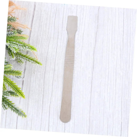 Two Piece Tin Paste Mixing Tablet Clamshell Tool Set, Metal Open Shell Solder Paste Scraper, ergonomic grip, silver finish.