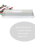 Dual Voltage 48V 72V 1500W Brushless DC Motor Controller For E-Bikes And Scooters with wires and dimensions displayed