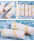 20-Piece Mini Paint Roller Covers Kit delivers smooth wall finishes, reusable washable mini rollers with yellow stripes.
