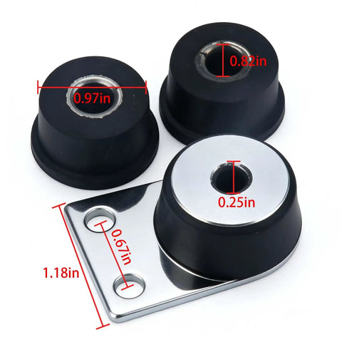 Anti-Vibration Annular Buffer Mount Set For Stihl Chainsaws 030AV 031AV 032AV, 3 Piece Shock Absorber Kit with dimensions