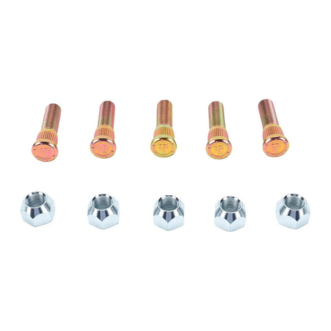 Solid Wheel Studs And Lug Nuts Kit 1/2 Inch-20 Thread Set Fits Most Cars With 5 Bolts Design For Secure Clamping And Heavy Duty Car Care, 5 studs and lug nuts