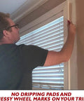 Person using Pack Of 2 Edger Shield For Baseboards And Uneven Trim, Paintbrush Not Included, Attaches To Any 2 Inch Brush