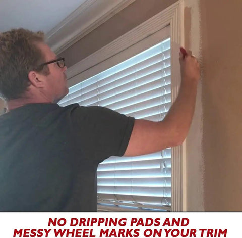 Person using Pack Of 2 Edger Shield For Baseboards And Uneven Trim, Paintbrush Not Included, Attaches To Any 2 Inch Brush