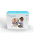 Deep Sea Adventure Wooden Toddler Activity Center With Clacking Clams Spinning Gears And Slick Bead Runs, packaging design with child.