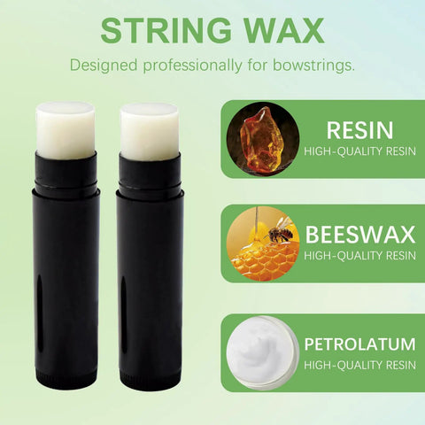 5 Piece Bow String Wax Set For Archery And Crossbow Waterproof String Lube with resin, beeswax, and petrolatum ingredients