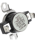 Heavy Duty Dryer High Limit Thermostat D510701 L225-40F For Safe Fast Drying With Precise Thermal Cutoff That Kicks In When Temps Go Too High Keeping Your Dryer From Overheating During Big Loads., round black ceramic dryer thermostat with metal terminals