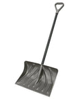 All In One 20 Inch Snow Shovel And Pusher Combo With Galvanized Steel Wear Strip And Ergonomic D Grip Handle, gray color