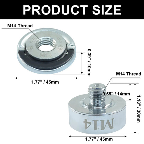 XLOCK M14 Thread Adapter Kit With Grinder Quick Change Nut dimensions and design for 22.23mm Arbor Saw Blades