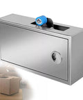 Heavy Duty Stainless Steel Desktop Carton Sealer With Smooth Adhesion Wheels No Power Needed Manual Tape Cutter For 2.5cm Wide packing straps, showcasing stainless steel design.