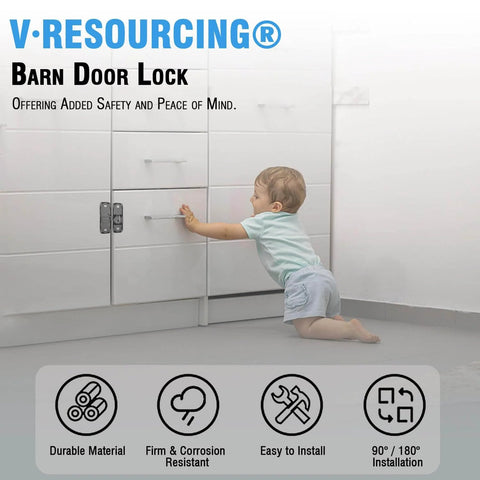 Heavy Duty Flip Gate Latches For Barn Doors And Garden Gates 90 And 180 Degree Anti Rust Hasps Thickened Zinc Alloy Locking Latch Durable Weatherproof Fit Barn Doors Bathroom Outdoor Garage Window Black 2 Pack shown installed on cabinet