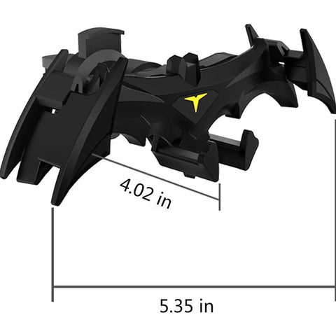 Bat Wings Car Phone Holder With Universal Air Vent Mount and Mechanical Wing Design For Ultra Stable Hands Free Phone Access On The Road, measuring 5.35 in by 4.02 in.