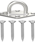 Eight Pack 2.3 Inch 304 Stainless Steel Pad Eye Plates With Screws And Anchors For Suspension And Ceiling Hooks Marine Use