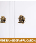 Rabbit Cabinet Knob Metal Pull Cute Bunny Door Handle For Kitchen Cabinets, Vintage Brass Cupboard Pull on white doors