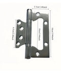 Front view of 4-pack heavy-duty silent thickened door hinges, steel-gray finish, with 10 cm tall plates.