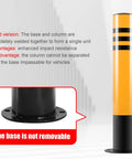 Heavy Duty Steel Security Parking Bollard Post With Hella Bright Yellow Coating For Driveways And Sidewalks, fixed base design.