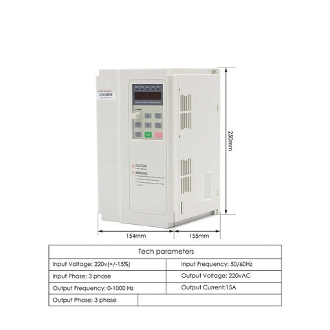 Killer Rig 3.5Kw Air Cooled Cnc Router Spindle Motor With Er25 Chuck And Four Precision Ceramic Ball Bearings For Smooth High Speed Runs No Messy Wiring Just Plug In Matched 3.7Kw Vfd Inverter Pack dimensions with tech specifications