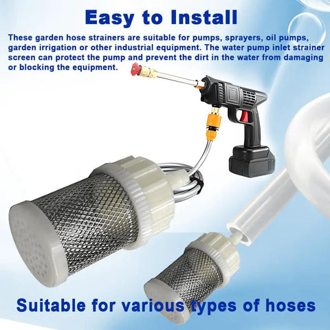 10mm Stainless Steel Inline Hose Filter Strainer With 10mm Barb Connection For Sprayers Car Wash Oil Pumps And Industrial Equipment