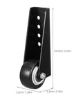 Bulletproof Anti Sag Gate Wheel For Wooden Barn Doors And Outdoor Fences measures 5.23 x 2.16 in, made of steel for easy DIY installation.