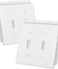 Double Light Switch Wall Plate Set Four Pack White Two Gang Cover Plates With Sixteen Screws Built To Take A Beating Durable Polycarbonate