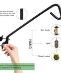 11 Inch Heavy Duty Fence Deck Hook Rail Hanging Mounting Kit for bird feeders, planters, suet baskets, lanterns with hand knob adjustment.